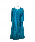 house of lotusハウスオブロータス）の古着「フロントギャザーカフタンワンピース」｜ブルー