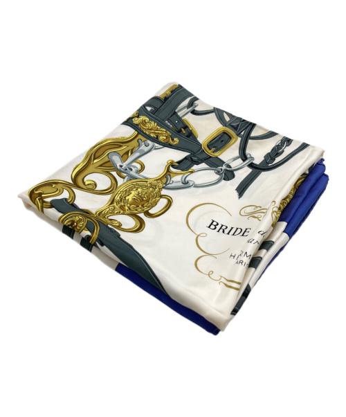 HERMES（エルメス）HERMES (エルメス) ブリッド・ドゥ・ガラ　カレ90 / Brides de Gala ブルーの古着・服飾アイテム