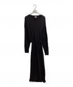BASERANGEベースレンジ）の古着「SHAW LONG SLEEVE KAFTAN DRSH RIB（ショウ ロングスリーブ カフタンディーアールエスエイチ リブ）」｜ブラック