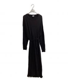 BASERANGE（ベースレンジ）の古着「SHAW LONG SLEEVE KAFTAN DRSH RIB（ショウ ロングスリーブ カフタンディーアールエスエイチ リブ）」｜ブラック