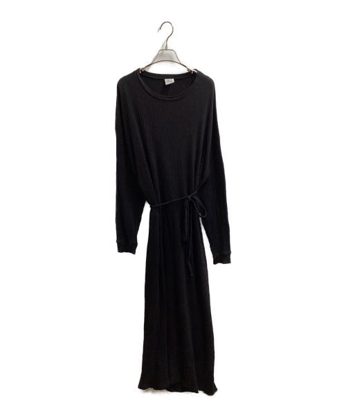 BASERANGE（ベースレンジ）BASERANGE (ベースレンジ) SHAW LONG SLEEVE KAFTAN DRSH RIB（ショウ ロングスリーブ カフタンディーアールエスエイチ リブ） ブラック サイズ:Freeの古着・服飾アイテム