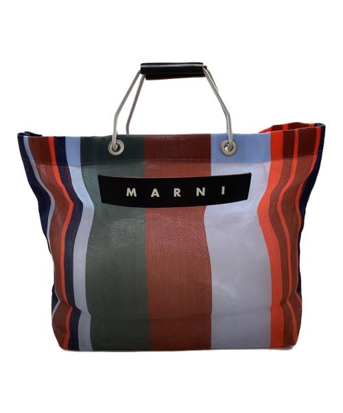 MARNI（マルニ）MARNI (マルニ) STRIPE BAG / ストライプバッグ ブルー×オレンジの古着・服飾アイテム