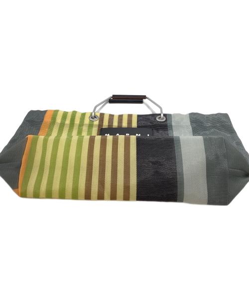 MARNI（マルニ）MARNI (マルニ) STRIPE MINI BAG / ストライプ ミニバッグ グレー×ベージュの古着・服飾アイテム