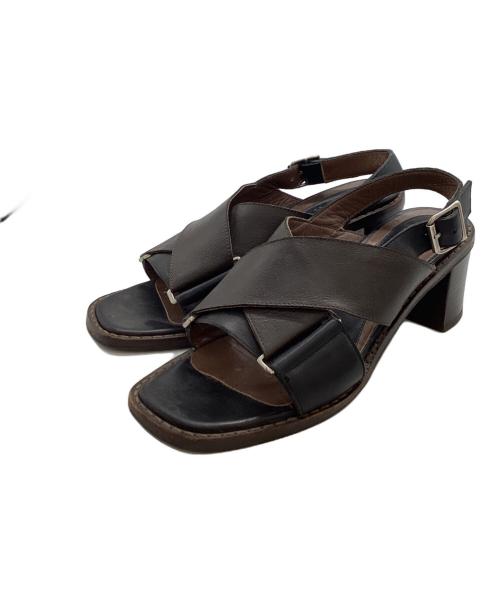 MARNI（マルニ）MARNI (マルニ) クロスストラップサンダル ブラウン サイズ:37 1/2の古着・服飾アイテム