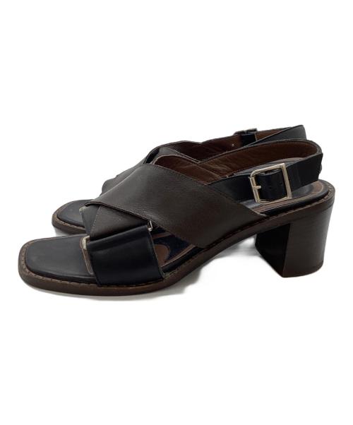 MARNI（マルニ）MARNI (マルニ) クロスストラップサンダル ブラウン サイズ:37 1/2の古着・服飾アイテム