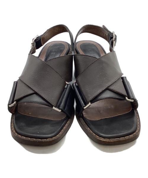MARNI（マルニ）MARNI (マルニ) クロスストラップサンダル ブラウン サイズ:37 1/2の古着・服飾アイテム