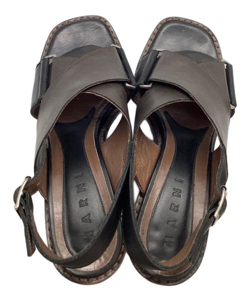 MARNI（マルニ）MARNI (マルニ) クロスストラップサンダル ブラウン サイズ:37 1/2の古着・服飾アイテム