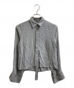 MM6 Maison Margielaエムエムシックスメゾンマルジェラ）の古着「クロップドレーヨンシャツ / cropped rayon shirt / S32DL0137 S41010」｜グレー