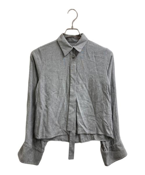 MM6 Maison Margiela（エムエムシックスメゾンマルジェラ）MM6 Maison Margiela (エムエムシックスメゾンマルジェラ) クロップドレーヨンシャツ / cropped rayon shirt / S32DL0137 S41010 グレー サイズ:38の古着・服飾アイテム