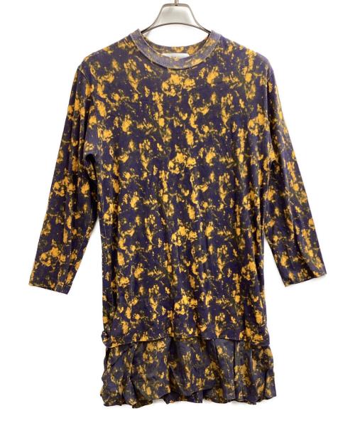 TOGA PULLA（トーガ プルラ）TOGA PULLA (トーガ プルラ) Marble print dress　/　TP92-JH257 ネイビー×イエロー サイズ:36の古着・服飾アイテム