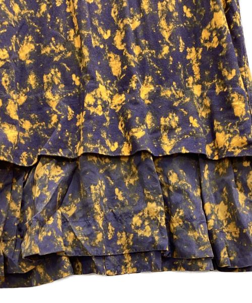 TOGA PULLA（トーガ プルラ）TOGA PULLA (トーガ プルラ) Marble print dress　/　TP92-JH257 ネイビー×イエロー サイズ:36の古着・服飾アイテム