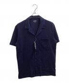 POLO RALPH LAURENポロ・ラルフローレン）の古着「ニットシアサッカーPJトップ / RM8-B208」｜ネイビー