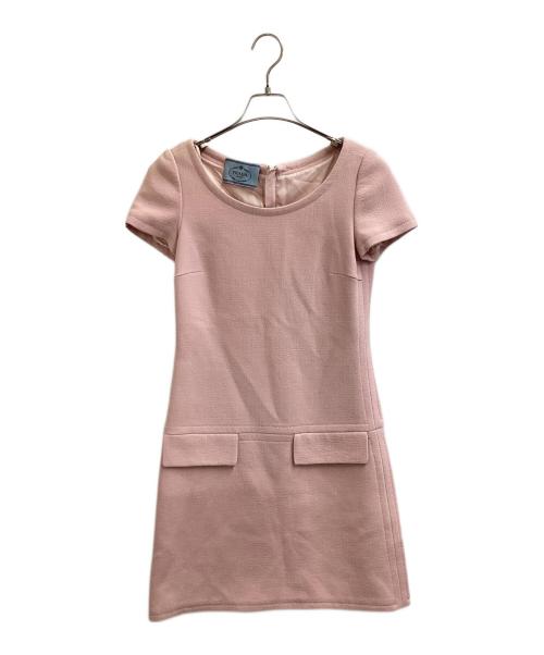 PRADA（プラダ）PRADA (プラダ) フラップデザイン バックジップワンピース / P387TM ピンク サイズ:38の古着・服飾アイテム