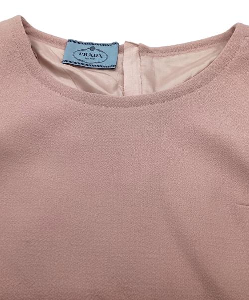 PRADA（プラダ）PRADA (プラダ) フラップデザイン バックジップワンピース / P387TM ピンク サイズ:38の古着・服飾アイテム