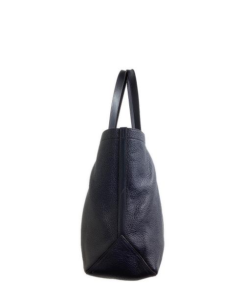 POLO RALPH LAUREN（ポロ・ラルフローレン）POLO RALPH LAUREN (ポロ・ラルフローレン) ペブルド レザー ミディアム トート / pebbled leather medium tote bag  ネイビーの古着・服飾アイテム