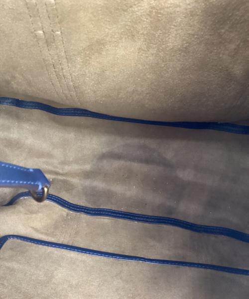 POLO RALPH LAUREN（ポロ・ラルフローレン）POLO RALPH LAUREN (ポロ・ラルフローレン) ペブルド レザー ミディアム トート / pebbled leather medium tote bag  ネイビーの古着・服飾アイテム