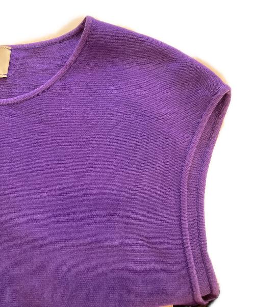 UNITED ARROWS（ユナイテッドアローズ）UNITED ARROWS (ユナイテッドアローズ) C/N フィット ノースリーブ ニットワンピース パープル サイズ:FREEの古着・服飾アイテム