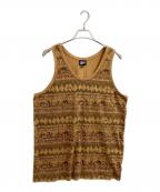 stussyステューシー）の古着「総柄タンクトップ / REGGAE TOMTOM / OLD stussy / アメリカ製」｜オレンジ