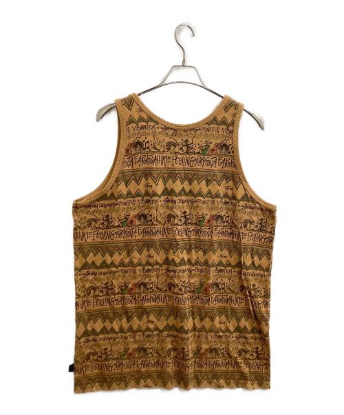 stussy（ステューシー）stussy (ステューシー) 総柄タンクトップ / REGGAE TOMTOM / OLD stussy / アメリカ製 オレンジ サイズ:Lの古着・服飾アイテム