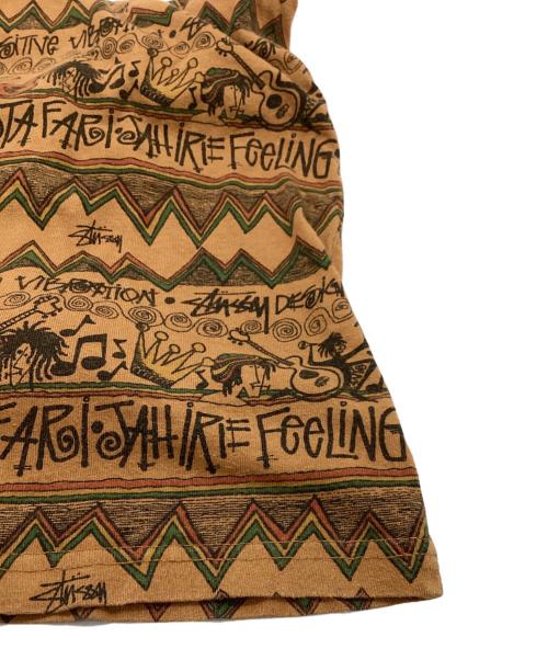 stussy（ステューシー）stussy (ステューシー) 総柄タンクトップ / REGGAE TOMTOM / OLD stussy / アメリカ製 オレンジ サイズ:Lの古着・服飾アイテム