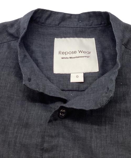WHITE MOUNTAINEERING（ホワイトマウンテ二アニング）WHITE MOUNTAINEERING (ホワイトマウンテ二アニング) バンドカラーリネンシャツ / band color linen shirt / RW2271102 / 22SS ネイビーの古着・服飾アイテム