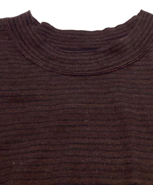 BLURHMS（ブラームス）BLURHMS (ブラームス) C/NAPP Border Crew Neck P/O / ボーダー クルーネック カットソー / Made in JAPAN / BHS24F039 ブラウン サイズ:2の古着・服飾アイテム