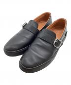 hALONアーロン）の古着「モンクストラップ スリッポン / 本革 / GENUINE LEATHER」｜ブラック