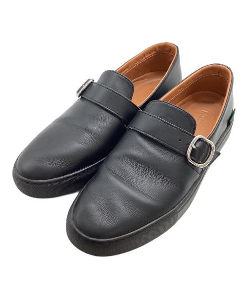 hALON（アーロン）halon (アーロン) モンクストラップ スリッポン / 本革 / GENUINE LEATHER  ブラック サイズ:26cmの古着・服飾アイテム