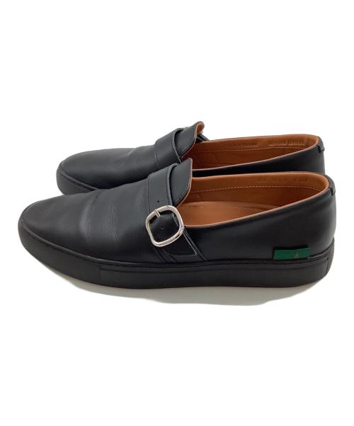hALON（アーロン）halon (アーロン) モンクストラップ スリッポン / 本革 / GENUINE LEATHER  ブラック サイズ:26cmの古着・服飾アイテム
