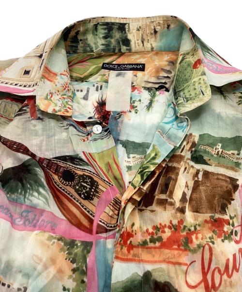 DOLCE & GABBANA（ドルチェ＆ガッバーナ）DOLCE & GABBANA (ドルチェ＆ガッバーナ) イタリア風景柄カフスシャツ マルチカラー サイズ:15 1/2の古着・服飾アイテム