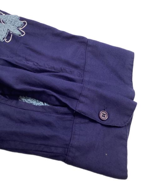 NOMA t.d.（ノーマティーディー）NOMA t.d. (ノーマティーディー) 刺繍オープンカラーシャツ / N35-EM01 / Floral Hand Embroidery Shirt ネイビー サイズ:2の古着・服飾アイテム