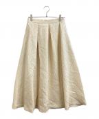 INTIMITEアンティミテ）の古着「Jacquard Tuck Skirt / ジャガードタックスカート / 62430503」｜アイボリー