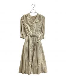 JUSGLITTY（ジャスグリッティー）の古着「ウエストタックシャツワンピース / waist tuck shirt one piece / 41164470」｜ベージュ