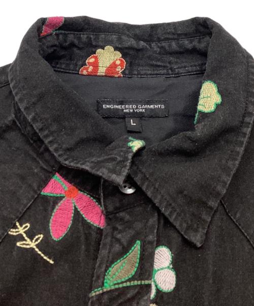 Engineered Garments（エンジニアドガーメンツ）Engineered Garments (エンジニアードガーメンツ) 刺繍ウエスタンシャツ ブラック サイズ:Lの古着・服飾アイテム
