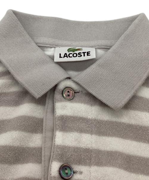 LACOSTE（ラコステ）LACOSTE (ラコステ) パイルボーダーポロシャツ　/　PH202EL ベージュ サイズ:4の古着・服飾アイテム
