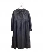 machattマチャット）の古着「リボンバックティアードドレスワンピース / MCT22S301」｜ブラック