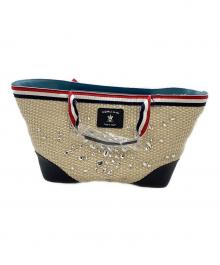 A.D.M.J.（エーディーエムジェイ）の古着「カゴバッグ　スワロフスキークリスタル」｜ベージュ