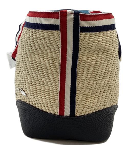 A.D.M.J.（エーディーエムジェイ）A.D.M.J. (エーディーエムジェイ) カゴバッグ　スワロフスキークリスタル ベージュの古着・服飾アイテム