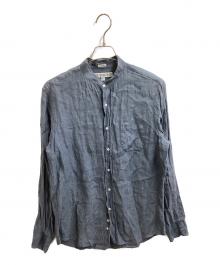 INDIVIDUALIZED SHIRTS（インディビジュアライズドシャツ）の古着「BAND COLLAR LINEN SHIRT / MADE IN USA」｜ブルー