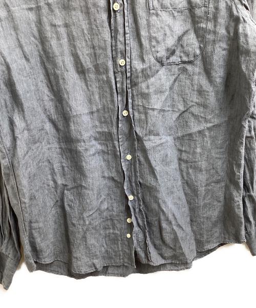 INDIVIDUALIZED SHIRTS（インディビジュアライズドシャツ）INDIVIDUALIZED SHIRTS (インディビジュアライズドシャツ) BAND COLLAR LINEN SHIRT / MADE IN USA ブルー サイズ:15 1/2 - 33の古着・服飾アイテム