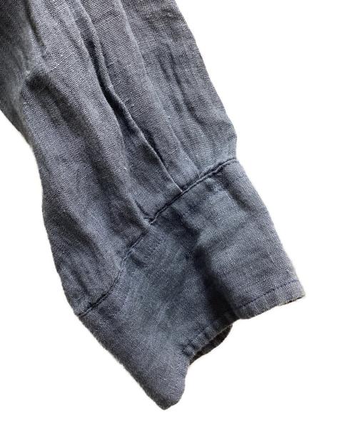 INDIVIDUALIZED SHIRTS（インディビジュアライズドシャツ）INDIVIDUALIZED SHIRTS (インディビジュアライズドシャツ) BAND COLLAR LINEN SHIRT / MADE IN USA ブルー サイズ:15 1/2 - 33の古着・服飾アイテム