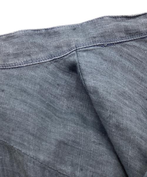 INDIVIDUALIZED SHIRTS（インディビジュアライズドシャツ）INDIVIDUALIZED SHIRTS (インディビジュアライズドシャツ) BAND COLLAR LINEN SHIRT / MADE IN USA ブルー サイズ:15 1/2 - 33の古着・服飾アイテム