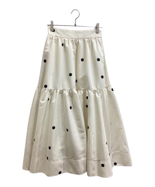 CADUNE（カデュネ）CADUNE (カデュネ) ドットスカート / dot skirt / 72236480 ホワイト サイズ:38の古着・服飾アイテム