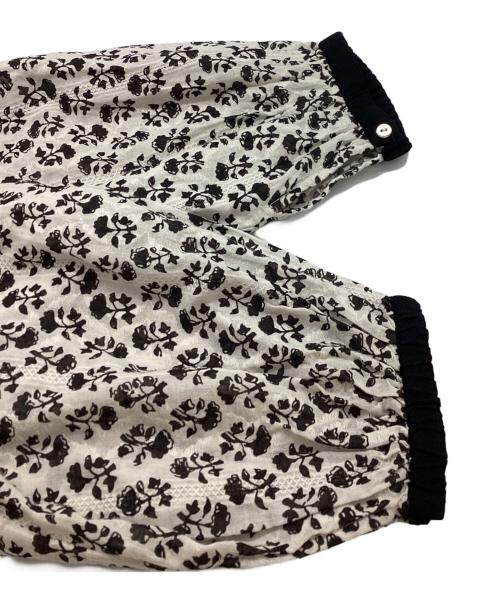 ne quittez pas（ヌキテパ）ne quittez pas (ヌキテパ) コットンジャガードコンビプリントギャザードレス / cotton jacquard combination print gather dress / 010431GQ1 ブラック サイズ:Mの古着・服飾アイテム