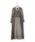 ne quittez pas（ヌキテパ）の古着「コットンジャガードコンビプリントギャザードレス / cotton jacquard combination print gather dress / 010431GQ1」｜ブラック