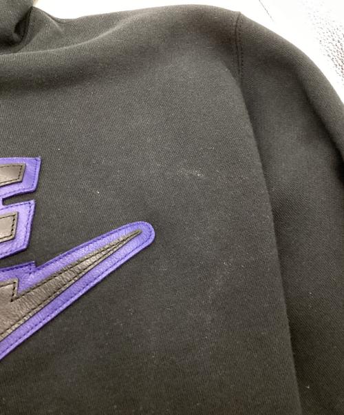 NIKE（ナイキ）NIKE (ナイキ) SUPREME (シュプリーム) 19AW / Leather Applique Hooded Sweatshirt / レザーアップリケフーデットスウェットシャツ / CK6225-010 ブラック サイズ:Sの古着・服飾アイテム