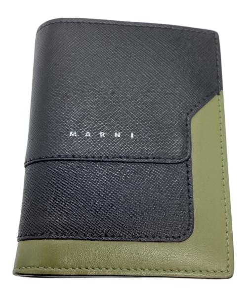 MARNI（マルニ）MARNI (マルニ) バイカラーウォレット / Bicolor Wallet / FMI0046Q0 LV520 ブラック×グリーンの古着・服飾アイテム