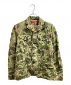 COMME des GARCONS JUNYA WATANABE MAN×LEVI'Sコム デ ギャルソン ジュンヤ ワタナベ マン×リーバイス）の古着「カモ柄テーラードジャケット / WR-J201 / AD2006 06AW」｜グリーン