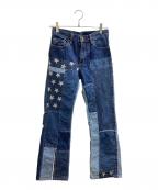 Hysteric Glamourヒステリックグラマー）の古着「パッチワークデニム / 2AP-1691 / KINKY JEANS」｜インディゴ