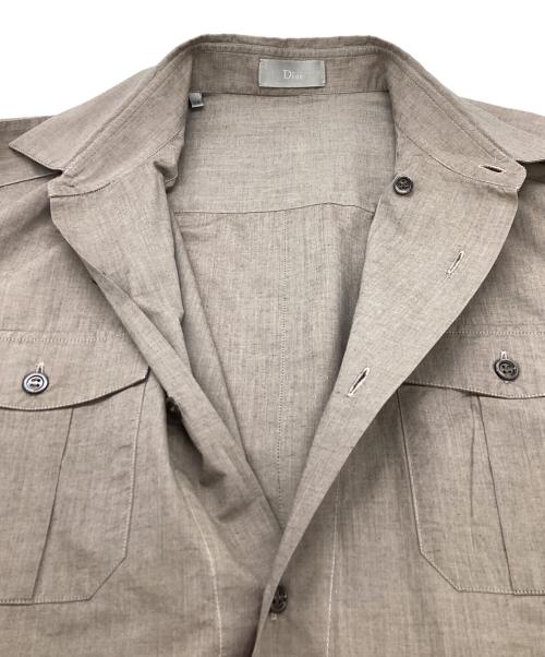 DIOR HOMME（ディオール オム）DIOR HOMME (ディオール オム) サファリシャツ/233C515A2022 ブラウン サイズ:38の古着・服飾アイテム